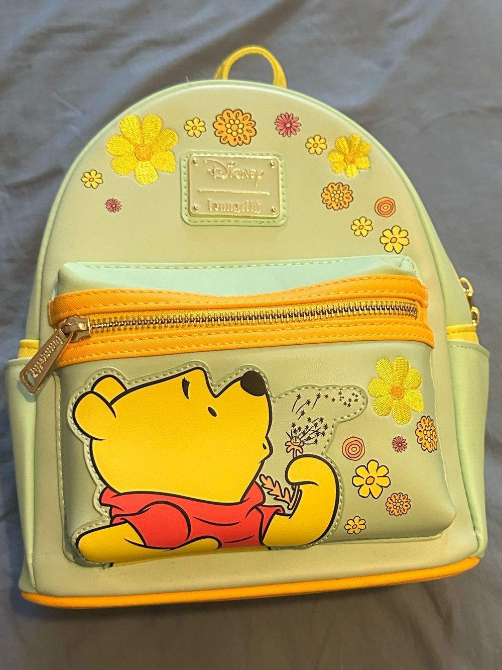 Disney Pastel Yellow Flowers Winnie the Pooh Mini Backpack